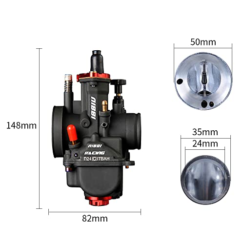 NIBBI Carburetor PWK24mm,fit 125cc—150cc Motorcycle Engine with Carb Jets for DirtBike MiniBike Pit Bike GY6 ATV