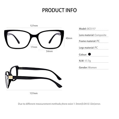 OCCI CHIARI Reader for Women +600 x6.00 Reading Glasses High Power 600 500 400 (Leopard, 6.0)