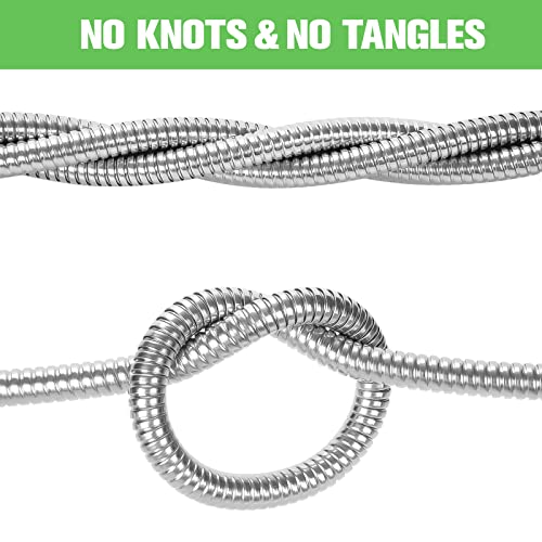 TVKB Metal Garden Hose Stainless Steel Metal water Hose Super Tough & Flexible Water pipe Lightweight, Crush Resistant Aluminum Fittings, Kink & Tangle Free, Rust Proof (50FT)