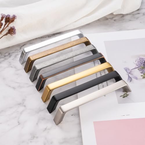 ASKANO 10 Pack 5 inch Hole Centers, Antique Iron Cabinet Pulls Antique Silver Cabinet Handles Vintage Iron Kitchen Hardware for Cabinets ZP2210 Drawer Bedroom Dresser Bathroom Vanity Cupboard