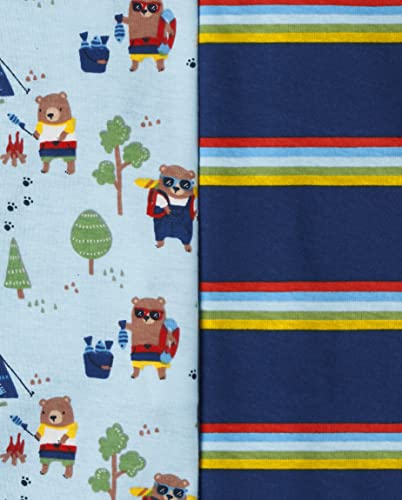 The Children's Place Baby and Newborn Short Sleeve Cotton Variety Pack Bodysuits, Camper 5-Pack, UPTO7LBS