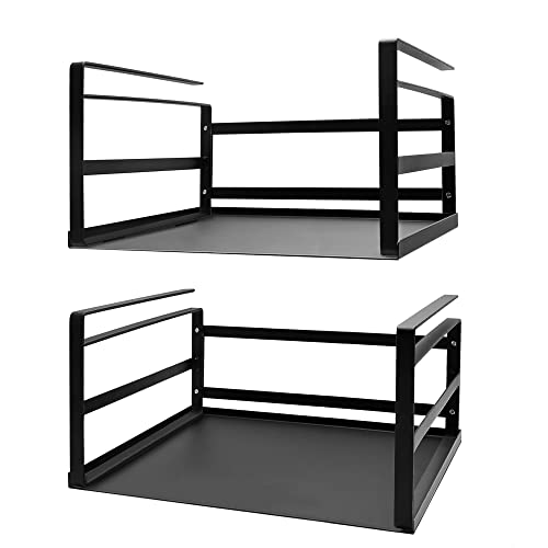 Nxconsu 2Pack Under Shelf Storage Basket Organizer Hanging Holder for Cabinet Pantry Kitchen Cupboard Desk Counter Bookshelf Organization Add-on Space Saver Heavy Duty Slide-in Black Small