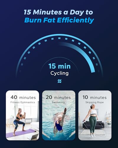 MERACH Exercise Bike, Brake Pad Stationary Bike with Exclusive App, Low Noise Indoor Cycling Bike with 270lbs Weight Capacity, Tablet Mount and Fitness Courses for Weight Loss