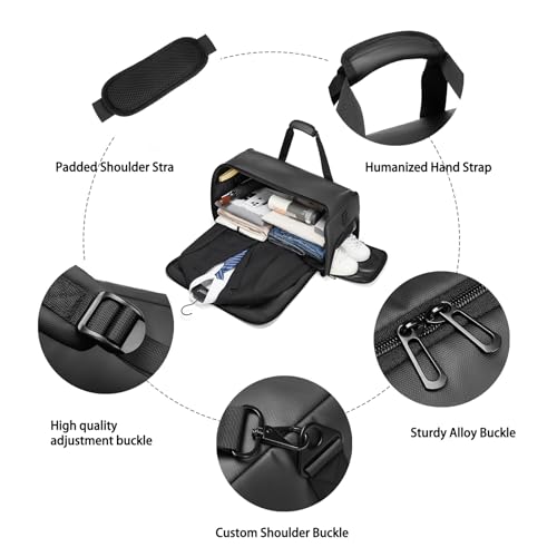 Garment Duffle Bags for Travel,Moulyan Convertible Carry on Garment Bag with Shoe Compartment,3 in 1 Waterproof Travel Suit Bag with Shoulder Strap for Men Women