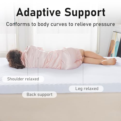 WhatsBedding 3 Inch Memory Foam Mattress Topper Twin Size with Cooling Cover, Memory Foam Bed Topper with Removable & Washable Cover Rayon from Bamboo for Back Pain (75x39x3in)