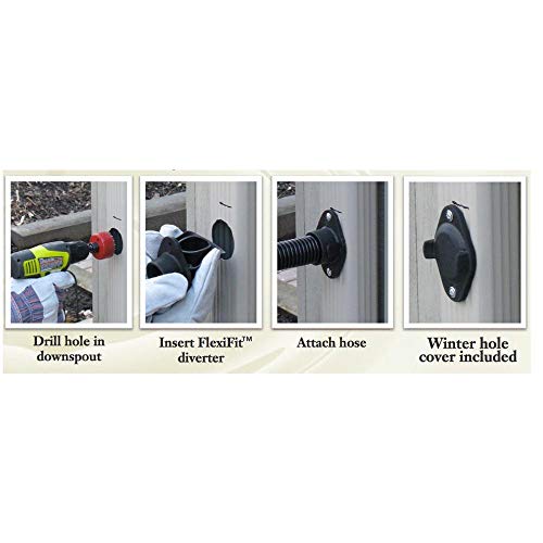 Good Ideas RW50-DIV-BLK Rain Wizard 50-Gallon Diverter Kit, Black