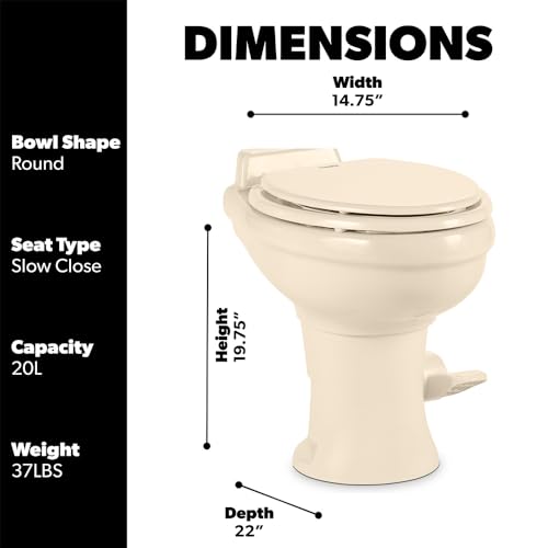 Dometic 302321681 320 Series Low Profile Toilet, White