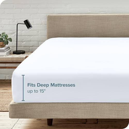 Bare Home Fitted Bottom Sheet Twin XL Size - Premium 1800 Microfiber - Ultra-Soft Hotel Luxury - Deep Pocket - Durable and Long Lasting (Twin XL, Aqua)