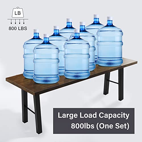 TENGCHANG 22'' Black Industry Table Legs Metal Bench Coffee Desk Chair Leg Set of 2