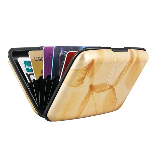 ELFISH Mini RFID Aluminum Wallet Credit Cards Holder Business Card Case Metal ID Case for Men Women(Little Butterflies)