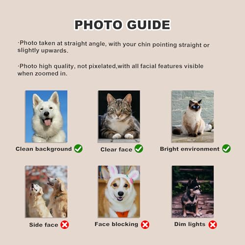 Custom Canvas Prints with Your Pet Photos,Custom Pet Portrait from Photo,Pet Wall Art Funny Pet Birthday Gift Personalized Unique Gift for Dad (Type 6, 6” X 8“)