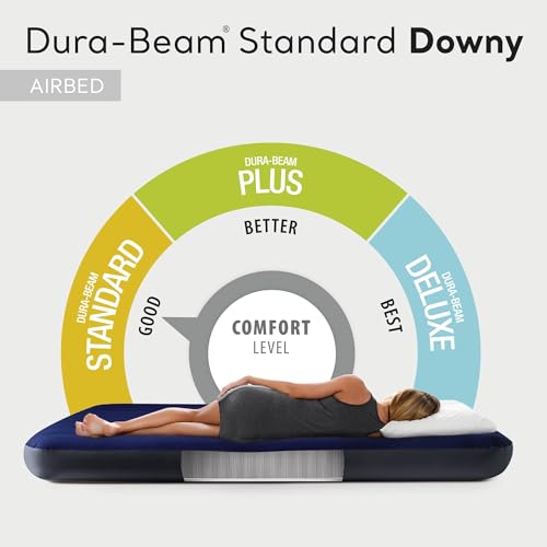 Intex 75 x 39 x 10 Inch Dura-Beam Fiber-Tech Vinyl Standard Downy Air Mattress with Plush Top and 2-in-1 Valve, Twin (Pump Not Included)