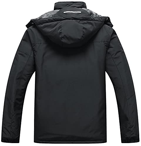 SUOKENI Men's Waterproof Ski Jacket Warm Winter Snow Coat Hooded Raincoat Large