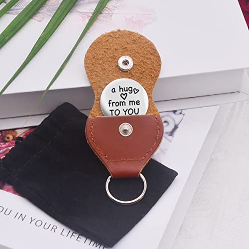 Inspirational Pocket Hug Token Gift, Long Distance Relationship Keepsake Stainless Steel Double Sided,Pocket Hug Token Gift for Family Friends Daughter Son Boys Girl-A Hug From Me To You