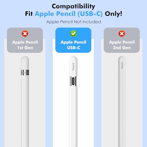 MoKo Pencil Case Compatible with Apple Pencil (USB-C), 2 Pack Silicone Apple Pencil USB C Sleeve Cover, Protective Skin Cover Holder Grip Sleeve, Support Magnetic Attachment, Black-Red+Orange-Red