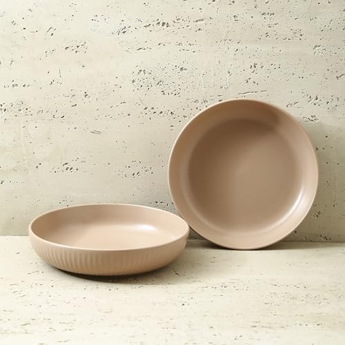 Stone lain Logan Stoneware Pasta Bowl Set of 4, Beige