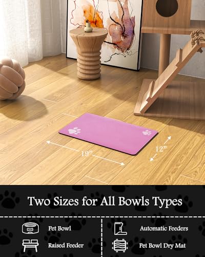 Pet Feeding Mat-Absorbent Dog Mat for Food and Water Bowl-No Stains Quick Dry Dog Water Dispenser Mat-Dog Accessories Pet Supplies-Dog Water Bowl for Messy Drinkers