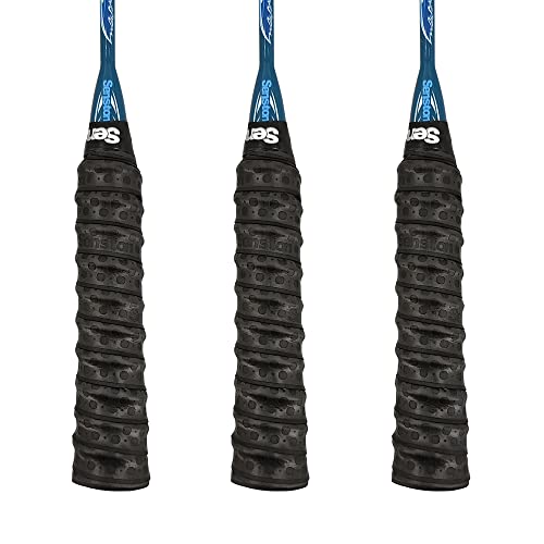 Senston Tennis Overgrip Anti-Slip Badminton/Pickleball Racquet Racket Grip Tape 3 Pack, Black