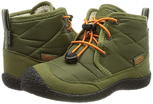 KEEN Howser 2 Quilted Mid Height Waterproof Comfy Durable Chukka Boots, Dark Forest/Fuchsia Purple, 4 US Unisex Big Kid