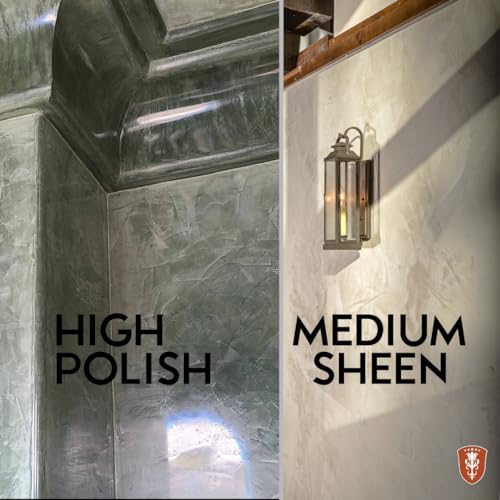 VASARI Lime Plaster and Paint | Veneziano Plaster (Smooth Finish) | Made from Natural Lime and Powdered Marble | color: Natural White #1 | size: 1 Quart wet mix