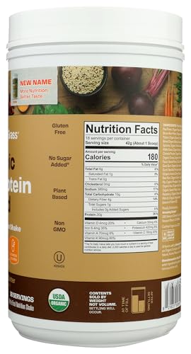 Amazing Grass Organic Plant Protein Blend: Vegan Protein Powder, New Protein Superfood Formula, All-In-One Nutrition Shake With Beet Root, Original, 18 Servings (Chocolate Peanut Butter)