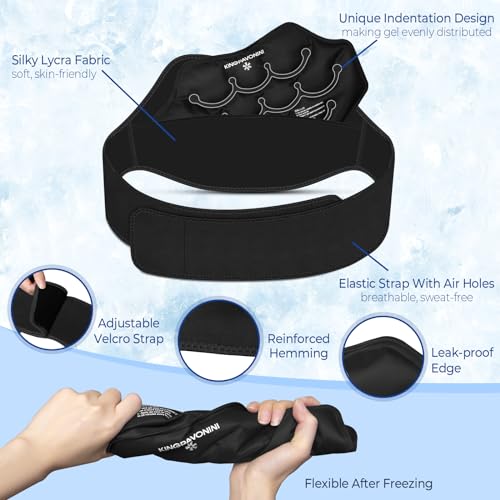 KingPavonini Extra Large Ice Pack for Back Pain Relief with Extension Strap, 2 Pack Reusable Lower Back Gel Ice Pack Wrap for Lumbar Surgery, Sciatica, Herniated Disc, Coccyx Pain, Cold/Hot Therapy