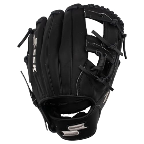 SSK Z5 Craftsman Infield Baseball Glove – 11.25” - 11.5” - 11.75” - 12” – Right & Left Hand Throw (Camel/Black - H Web, 12" - Right Hand Throw)