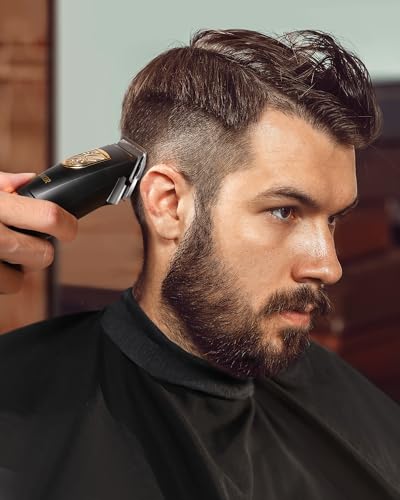 GLAKER Hair Clippers for Men Professional, Cordless Clippers for Hair Cutting, Mens Hair Clippers and Trimmer Kit for Barber with LED Display 15 Guide Combs