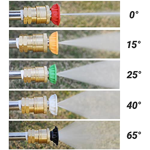 YAMATIC Pressure Washer Turbo Nozzle Tips, 360° Rotating Turbo with 5 Spray Nozzles, 3000 PSI 4.0GPM with 1/4" Quick Connector Compatible with Ryobi, Greenworks, Craftsman, Troybilt, Simpson