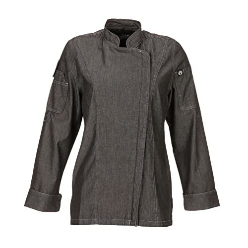 Chef Works Women's Gramercy Denim Chef Coat, Black, X-Small