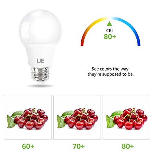 LE LED Light Bulbs 60 Watt Equivalent, 9W 800 Lumens Non-Dimmable, Soft Warm White 2700K, A19 E26 Standard Medium Base, 10000 Hour Lifetime 5 Count (Pack of 1)