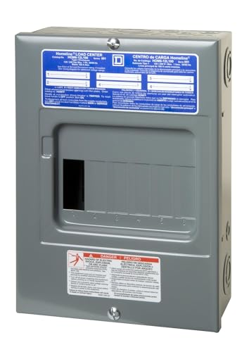 Square D by Schneider Electric Square D - HOM612L100SCP Homeline Load Center with Cover, 100-Amp Fixed Main Lugs, 1-Phase, 6-Space, 12-Circuit, Indoor