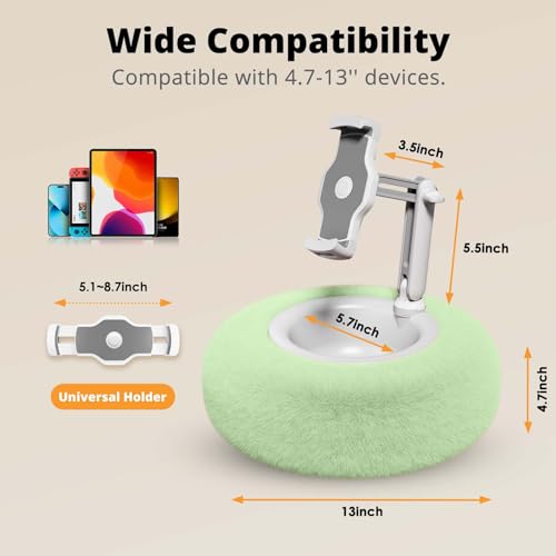 SupeDesk Tablet Pillow Stand for Reading, Adjustable Tablet Pillow Stand for Lap with Detachable Bowl, Fits 4.7"-13" Kindle/Phones/Tablets, Watch Videos, Stream Media, Green