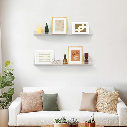HBlife 24 Inches Invisible Wall Floating Bookshelf for Kids and Nursery, 16 Inch Stud Spacing Clear Acrylic Shelves for Figures, 1 Pack (5MM Thick)