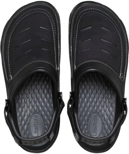 Crocs Men's Yukon Vista II LiteRide Clogs, Black/Slate Grey, 7