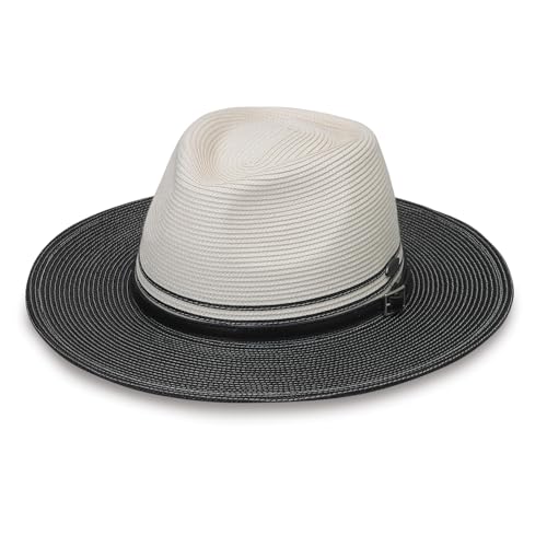 Wallaroo Women’s Kristy Fedora (Ivory/Black) – UPF 50+ UV Protection, Wide Brim, Packable, Adjustable, Medium Size – Women’s Fedora Sun Hat for Travel, Outdoor Adventures, Beach, Spring & Summer