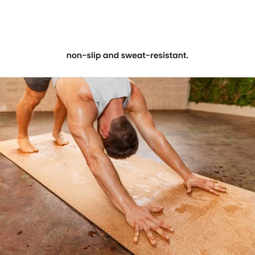 Luxury Cork Yoga Mat - Non Slip, Extra Thick Grip. Thicker, Longer, and Wider for More Comfort and Support. Tough Enough For Hot Yoga. Natural, Non Toxic, and Eco Friendly. Optional Alignment Lines.