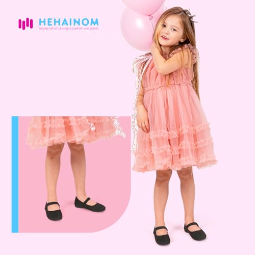 Hehainom Girls Dress Shoes Toddler Little Kid Rainestone Bow Flower Girl Shoes School Wedding Party Flats (Purple Sequin, 1 Little Kid)