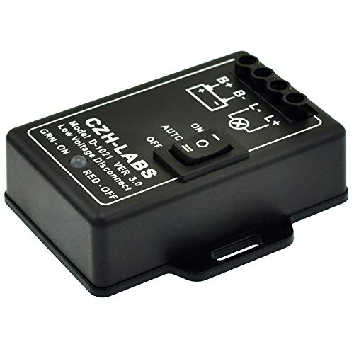 CZH-LABS LVD Low Voltage Disconnect Module. 12V / 30Amp Black ABS Panel Mount Terminal Block