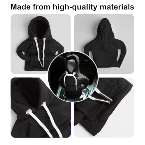 ECDREAM 2Pcs Car Shift Knob Hoodie,Gear Shift Hoodie,Funny Sweater Hoodie for Gearshift,Automotive Interior Accessories(Orange)