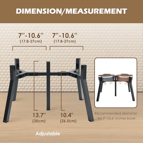 TIDANT Adjustable Raised Dog Bowl Stand for Large & Medium Dogs, 11" Tall Raised Dog Food & Water Bowl Holder, Fits 7-10.6" Wide Bowls, 2-in-1 Design,Elevated Dog Bowl Stand, Bowl Not Included