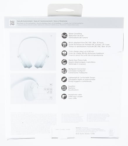 Sony WH-CH720NW Noise Canceling Wireless Bluetooth Headphones - Built-in Microphone - up to 35 Hours Battery Life and Quick Charge - Matte White