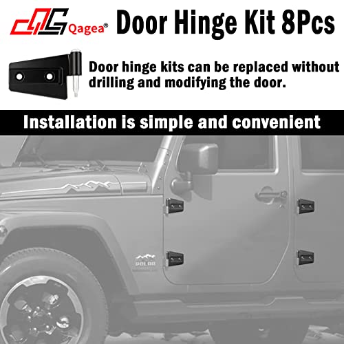 Door Hinge Kit 8Pcs Fit for 2007-2018 Jeep Wrangler JK Black Steel