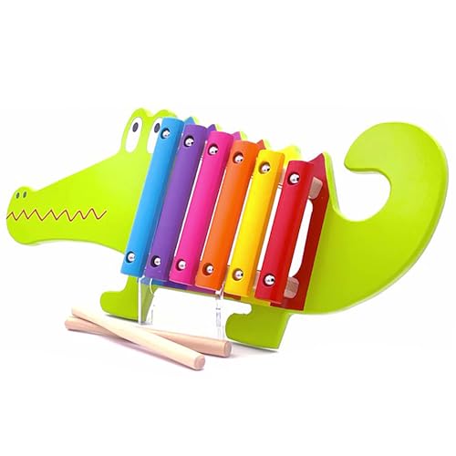 Orange Tree Toys: Xylophone: Crocodile - Wooden Musical Instrument Toy w/ 2 Drumsticks, Animal Shaped, Developmental Toy, Toddler & Kids, Ages 3+