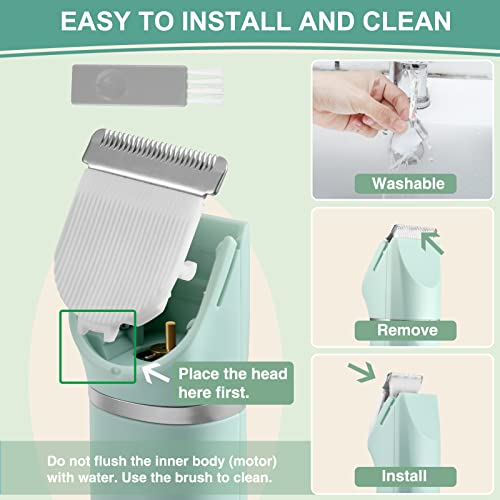 Electric Razor for Women Bikini Trimmer Rechargeable Electric Shaver for Legs Arms Pubic Body Hair Trimmer for Men and Women Hair Removal with Snap-In Ceramic Blades IP7X Washable Head,Wet and Dry Use