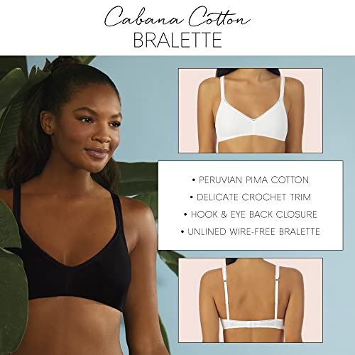 OnGossamer Women's Cabana Cotton Bralette 2 Pack Multipack - Black/Grey, Small
