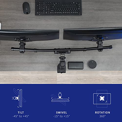 VIVO Dual VESA Bracket Adapter, Horizontal Assembly Mount for 2 Monitor Screens up to 27 inches, MOUNT-VW02A