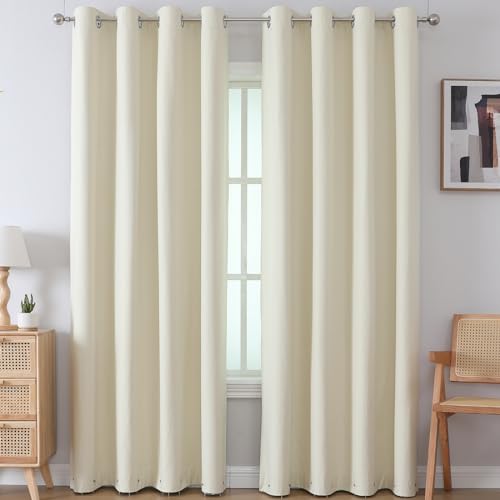 Airwill Grommet Blackout Curtains for Living Room Bedroom Window - Set of 2 Window Curtain Panels, Room Darkening, Thermal Insulated (W52 x L84 Inch, 2 Panels, Dark Grayish Brown)
