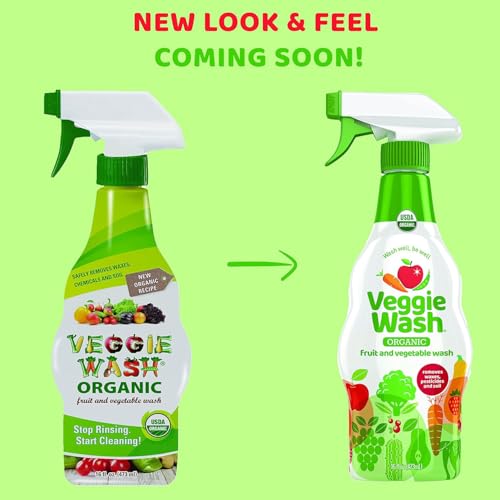 Veggie Wash Organic Fruit and Vegetable Wash, Certified Organic, Ideal for Cleaning Produce, 16 Fluid Ounce, Pack of 3