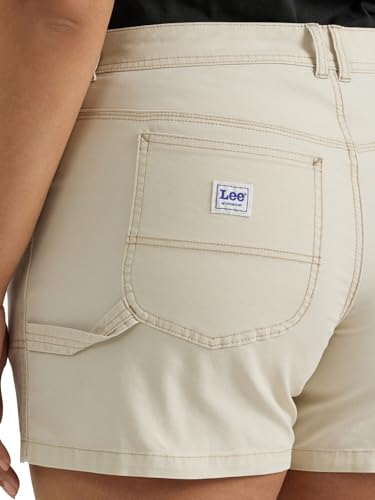 Lee Women's Plus Size Legendary Carpenter Short, Greige